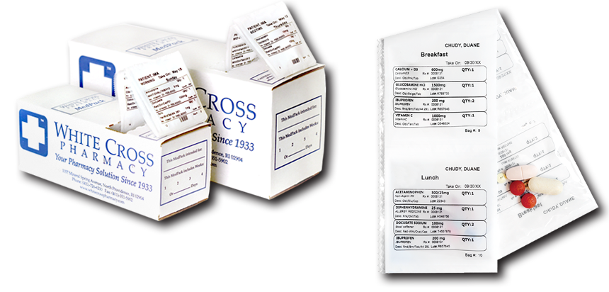 MedPack White Cross Pharmacy Medication Prescription Organized